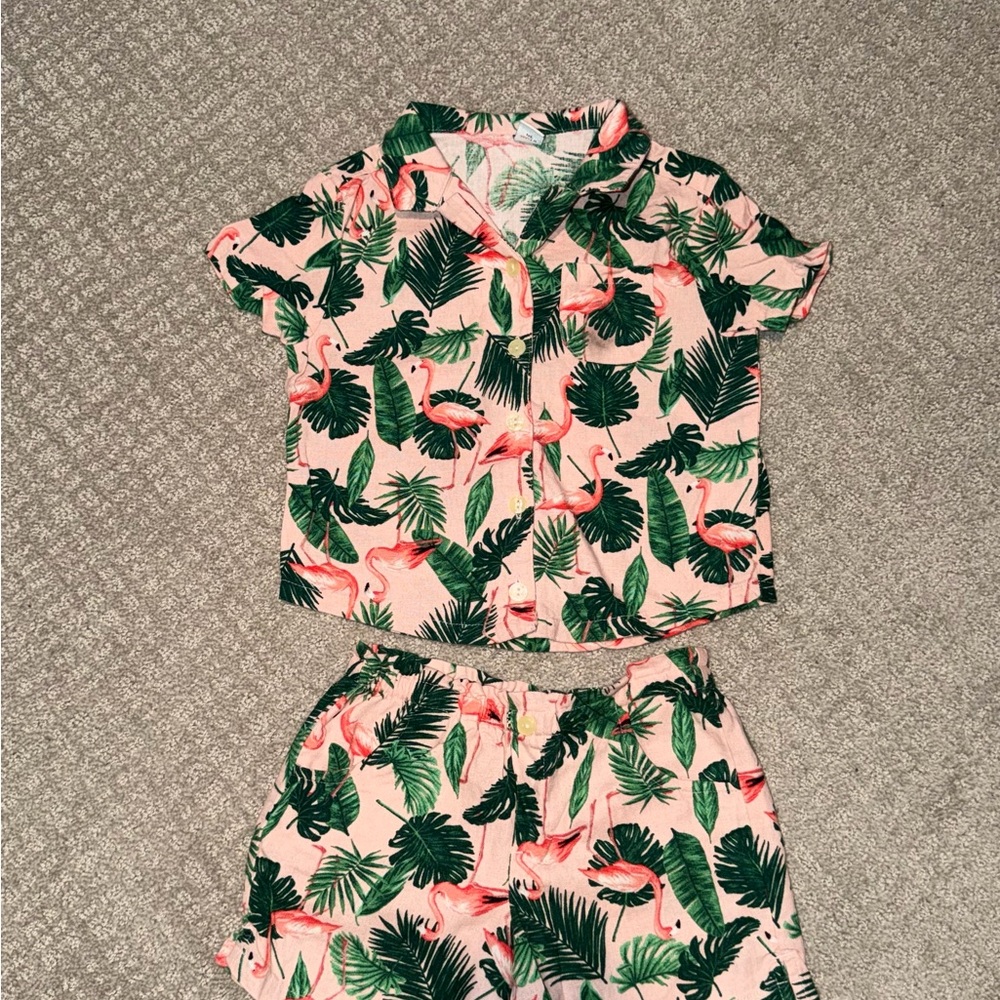 Kids Tropical Flamingo Matching Set Size 5T - Picture 4 of 8